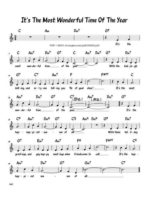 It's The Most Wonderful Time Of The Year Piano