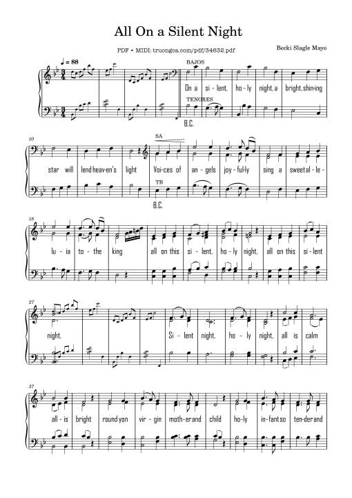 All On a Silent Night Piano