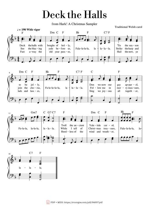 Deck the Halls Piano