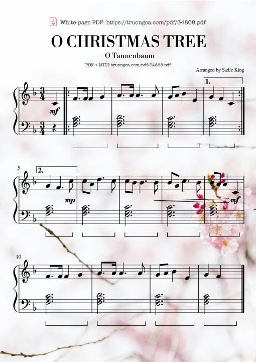 O Christmas Tree Piano Easy