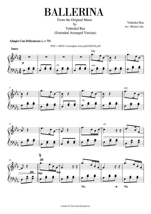 Ballerina Piano - Yehezkel Raz