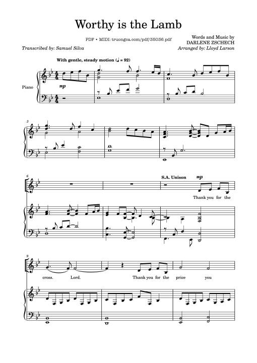 Worthy is the Lamb Piano