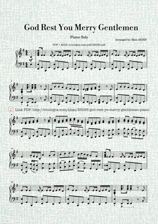 God Rest You Merry Gentlemen Piano