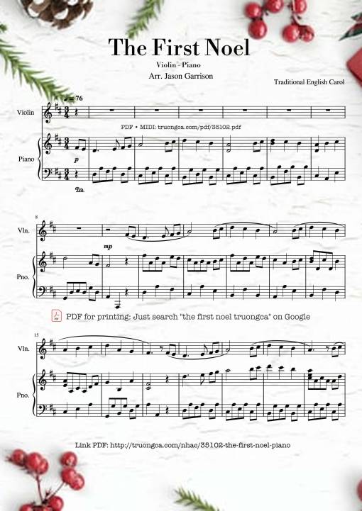 The First Noel Violin & Piano