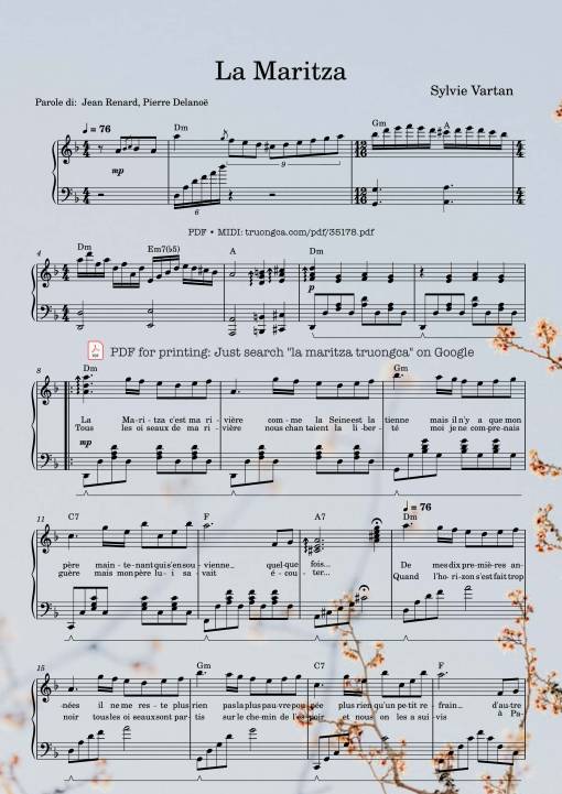 La Maritza Piano - Sylvie Vartan