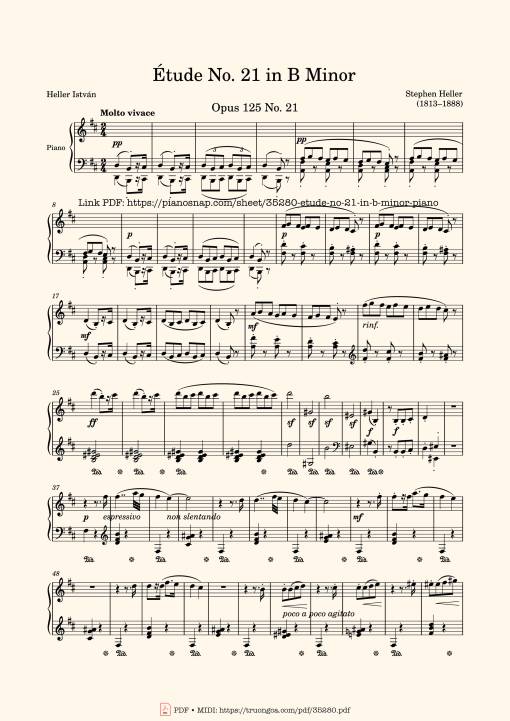 Étude No. 21 in B Minor Piano