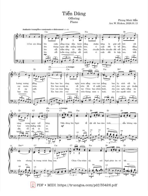 Tiến Dâng Piano - Phùng Minh Mẫn