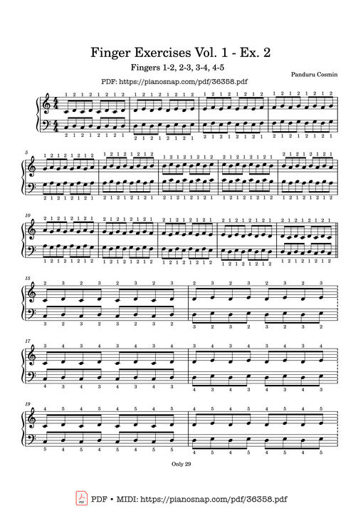 Finger Exercises - Vol. 1 - Ex. 2 Piano