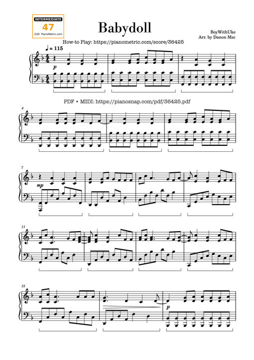 Babydoll (Full Piano Cover)