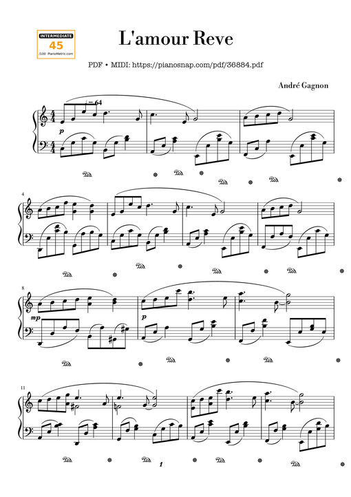 L'amour Reve - André Gagnon Piano
