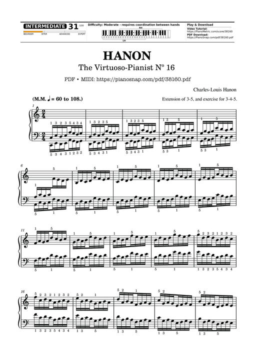 Hanon - The Virtuoso Pianist No. 16