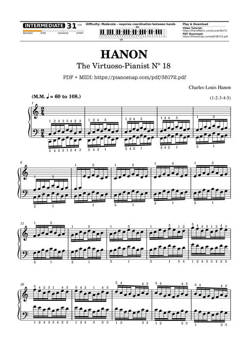 Hanon - The Virtuoso Pianist No. 18