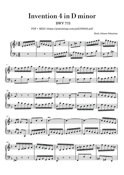 Invention 4 in D minor, BWV 775