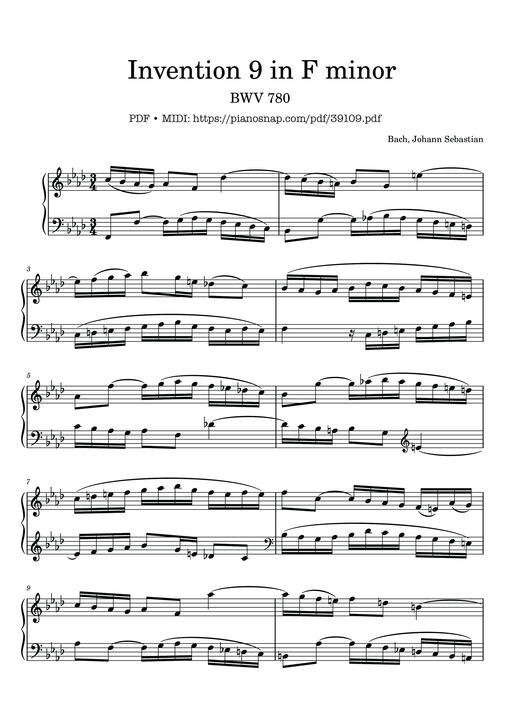 Invention 9 in F Minor,  BWV 780