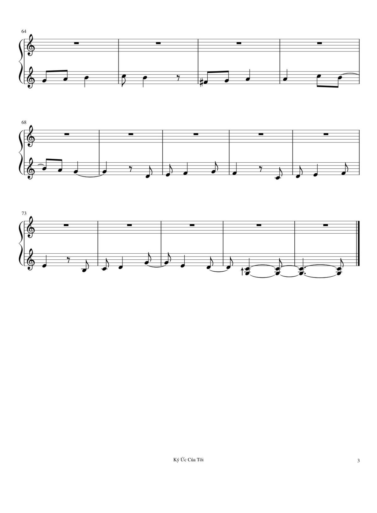 Page 3 of the piano sheet music PDF – Chắp cánh ước mơ Sheet Piano by Haochuvh