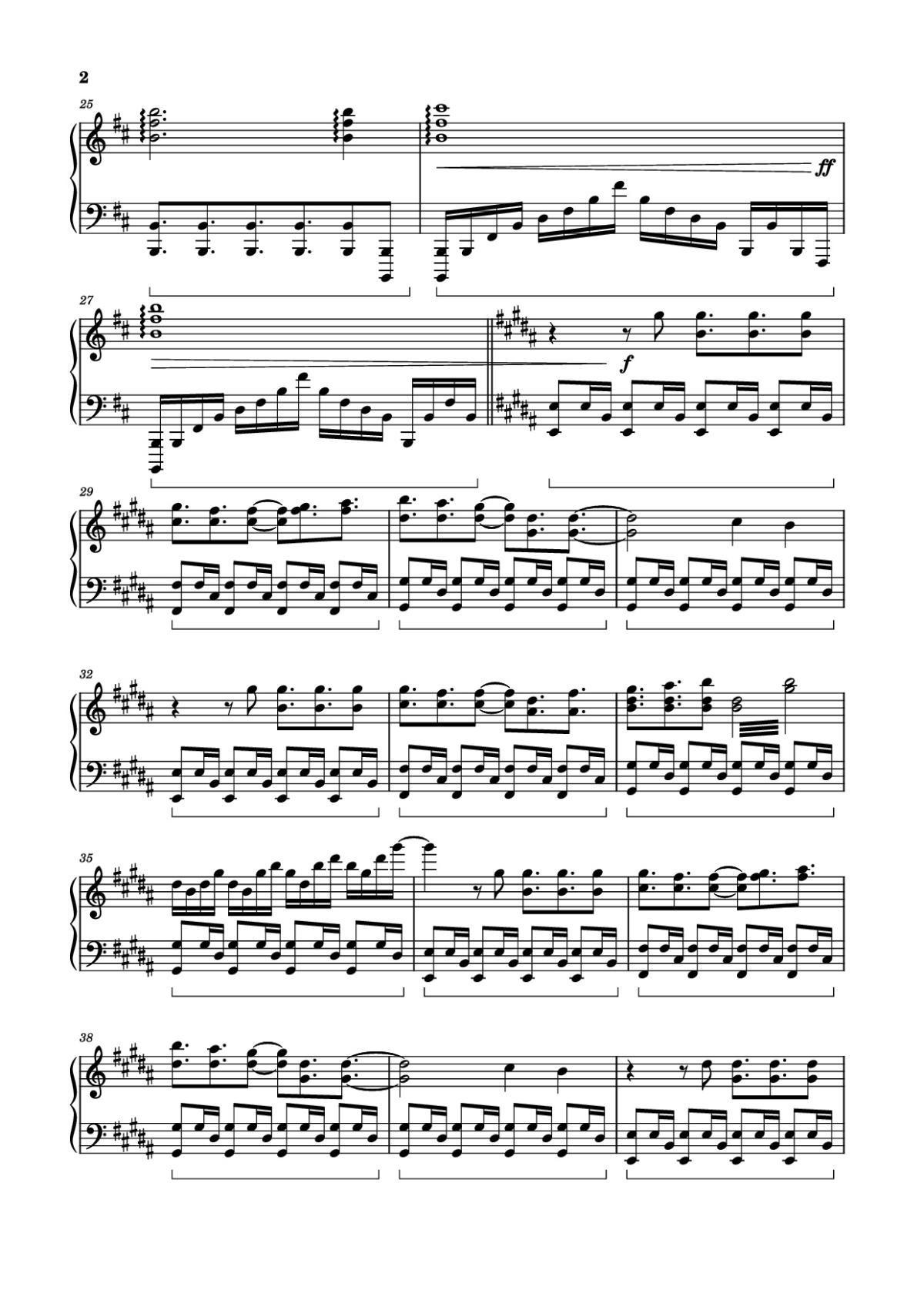 Page 2 of the piano sheet music PDF – Tori no Uta Sheet Piano by Haydenwong825