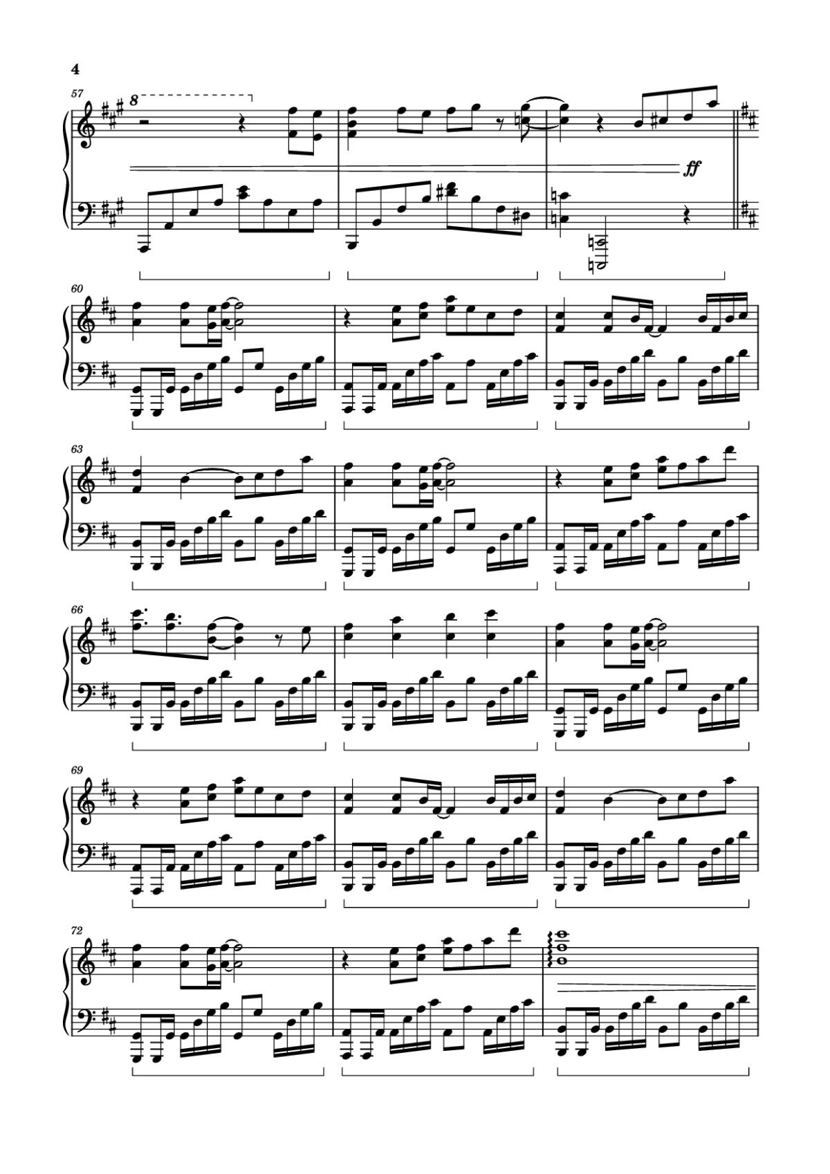 Page 4 of the piano sheet music PDF – Tori no Uta Sheet Piano by Haydenwong825
