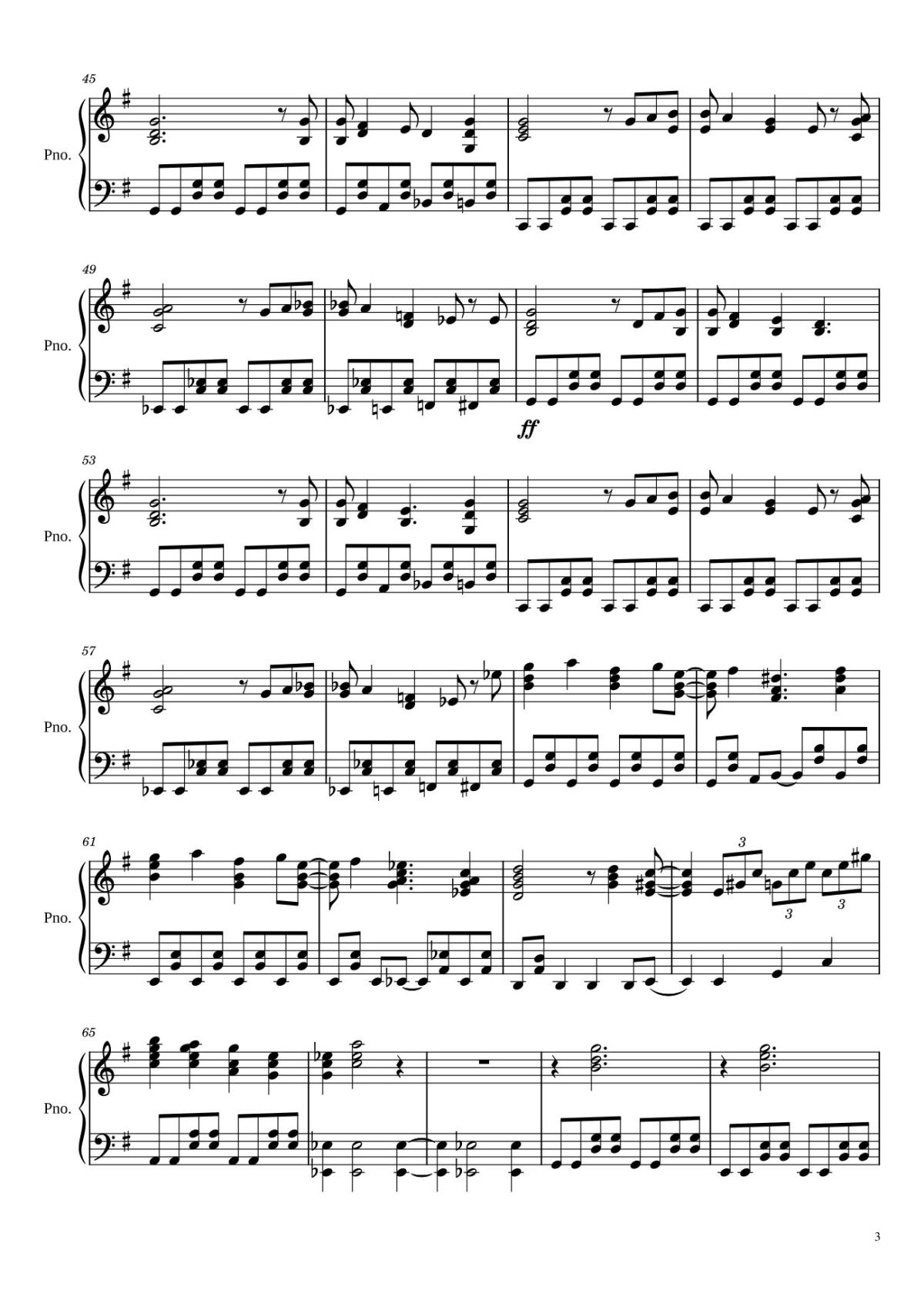 Page 3 of the piano sheet music PDF – All I Want For Christmas Is You (Kinda Swing version) Sheet Piano by Khatharsis