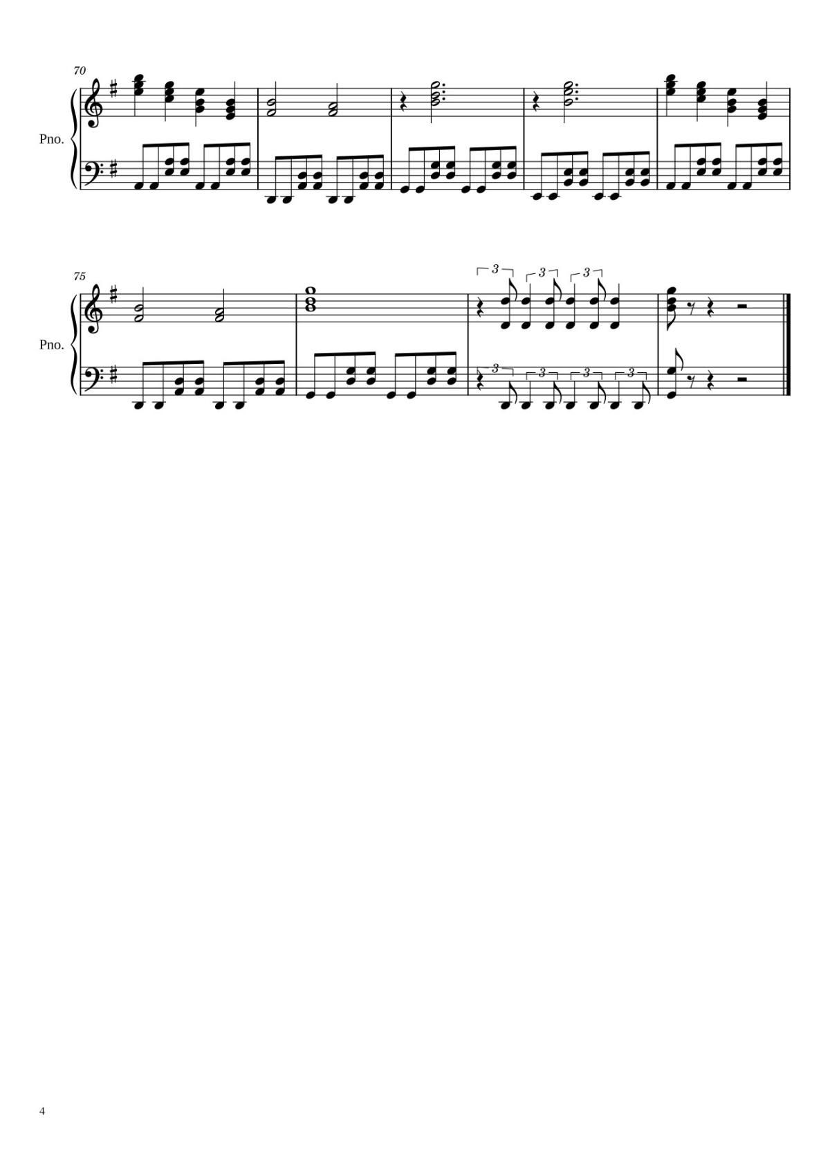 Page 4 of the piano sheet music PDF – All I Want For Christmas Is You (Kinda Swing version) Sheet Piano by Khatharsis