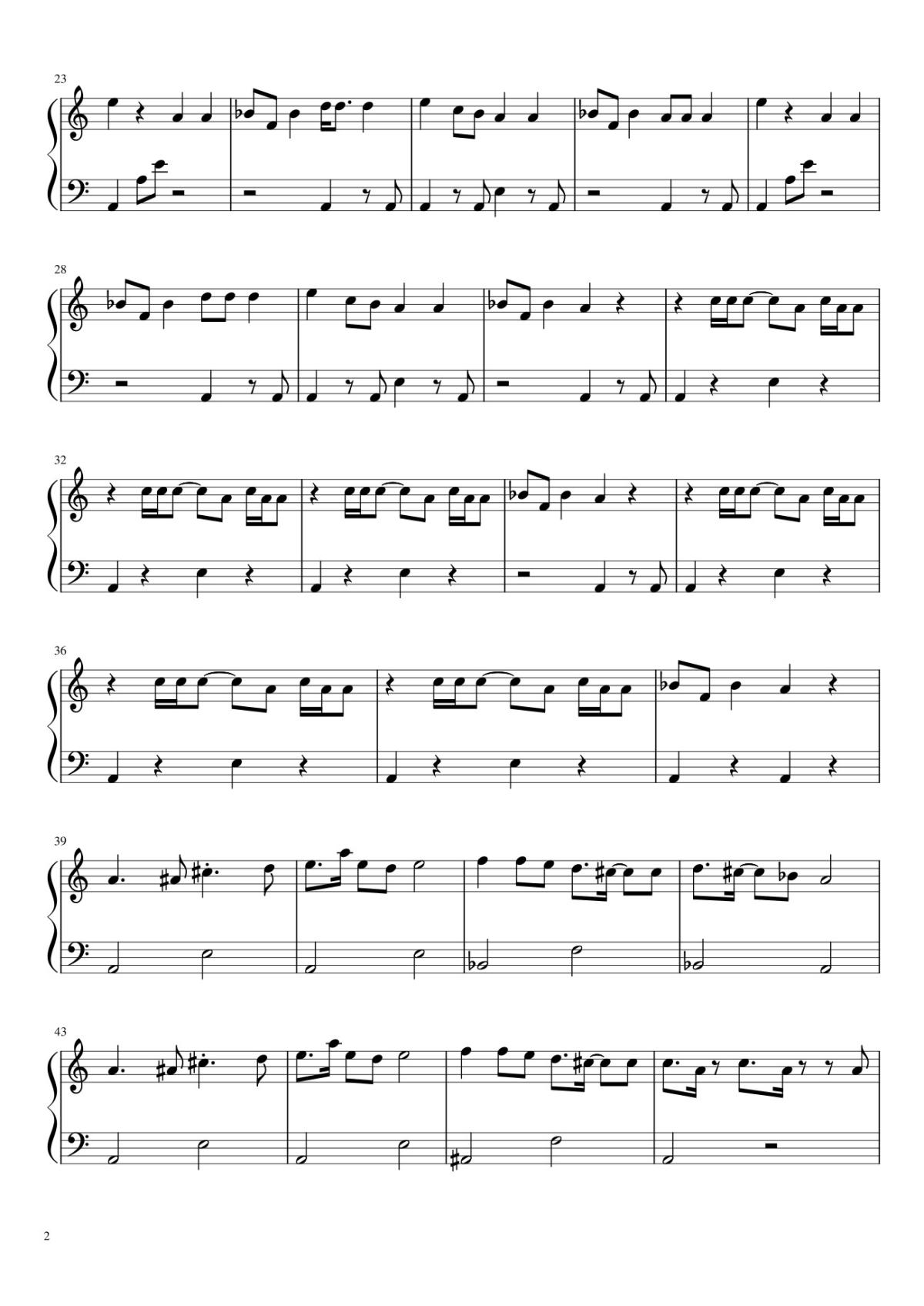 Page 2 of the piano sheet music PDF – HOW YOU LIKE THAT Sheet Piano by Veeroonaa