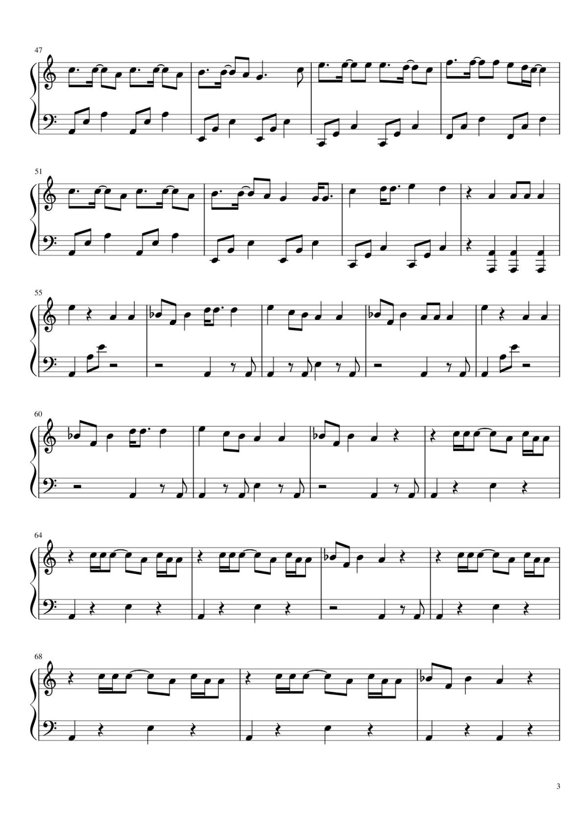 Page 3 of the piano sheet music PDF – HOW YOU LIKE THAT Sheet Piano by Veeroonaa