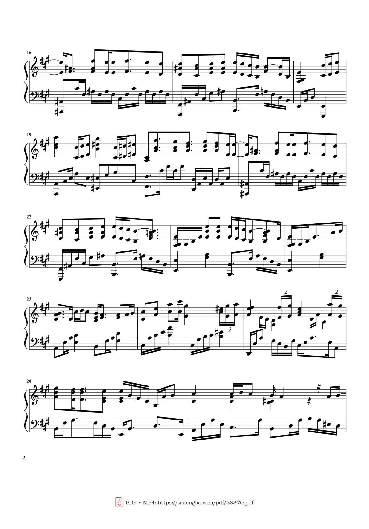 Page 2 of the piano sheet music PDF Piano – Happy New Year Sheet Piano by Tạ Quốc Vinh