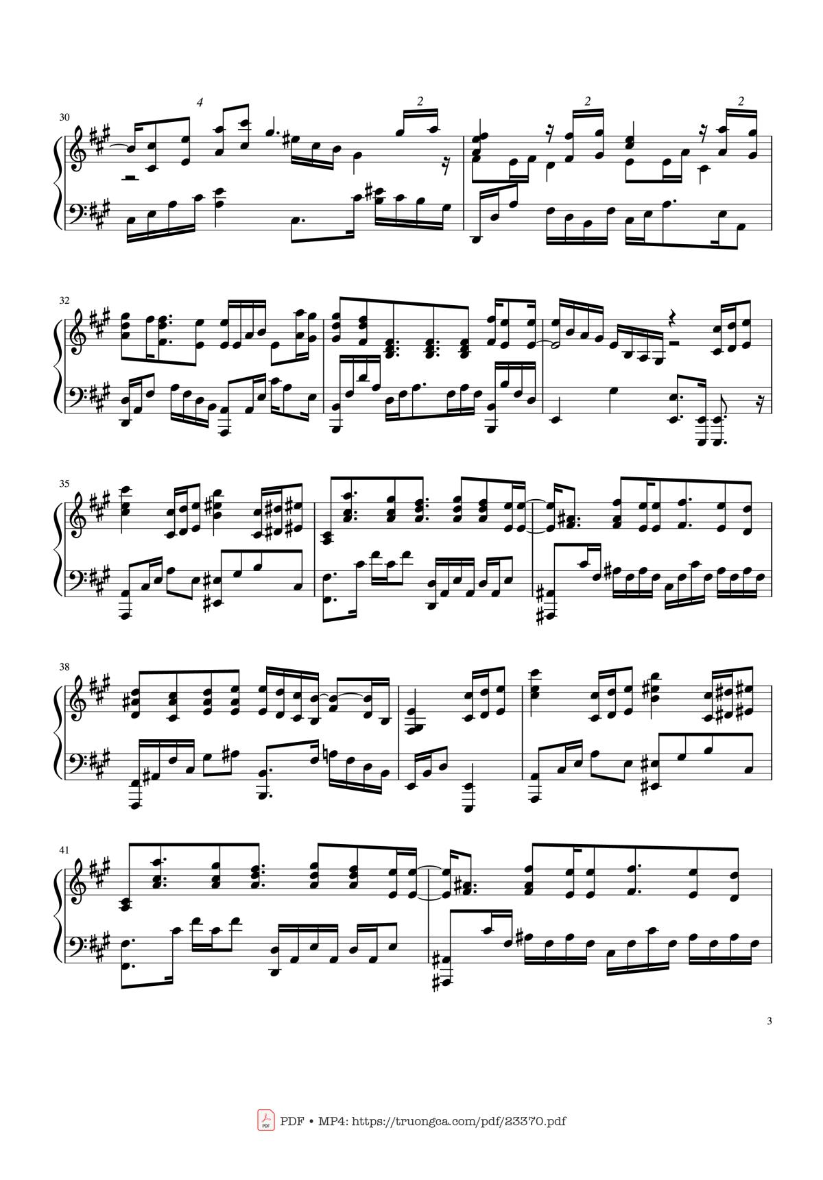 Page 3 of the piano sheet music PDF Piano – Happy New Year Sheet Piano by Tạ Quốc Vinh
