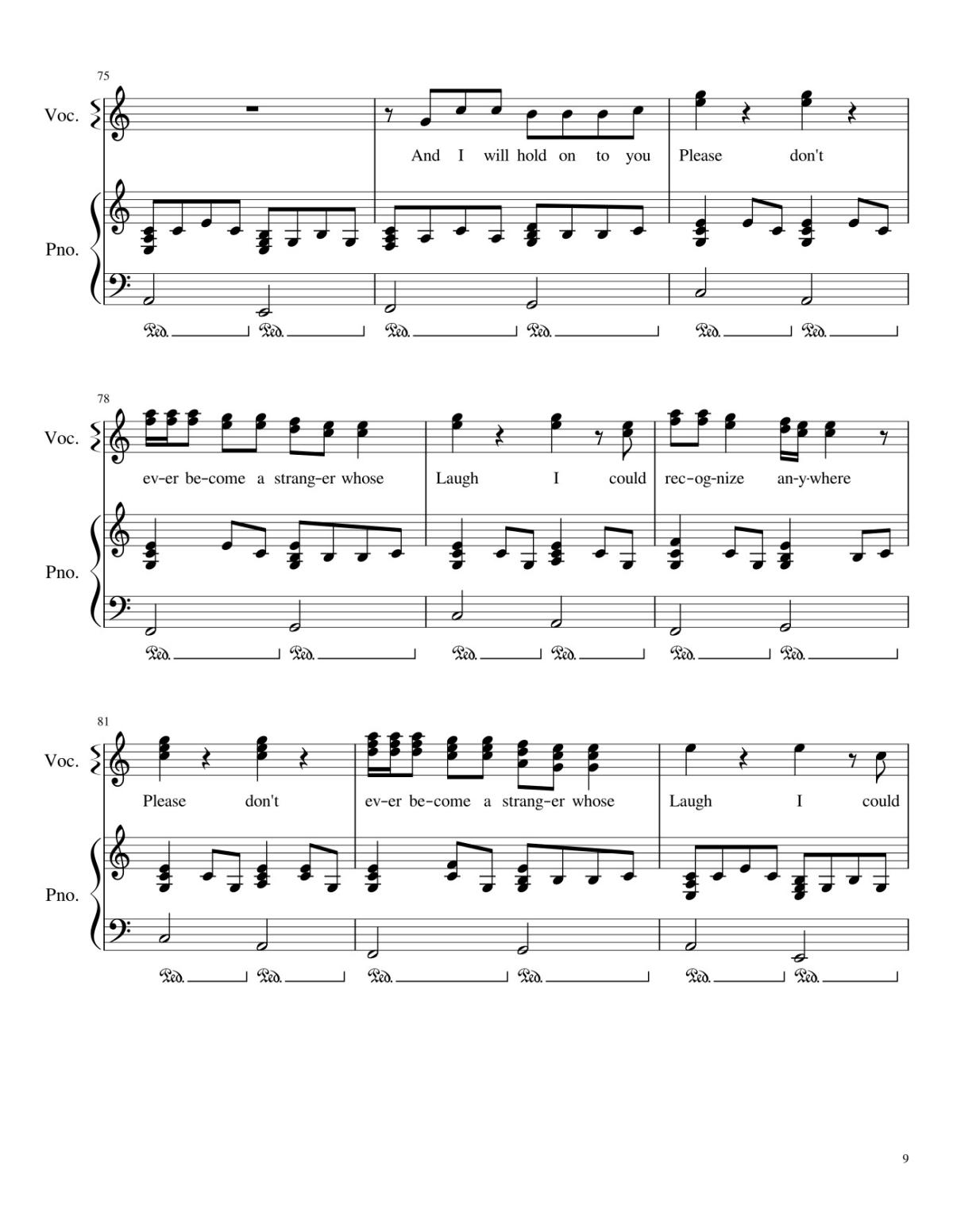 Page 9 of the piano sheet music PDF – New Year