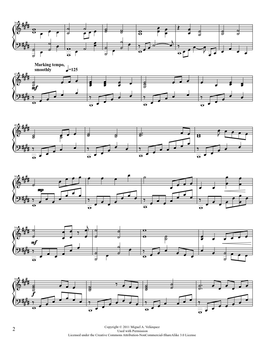 Key E major C♯ minor E C♯m Dennis L Jernigan Arranged by Miguel Angel Velázquez, Trang 2