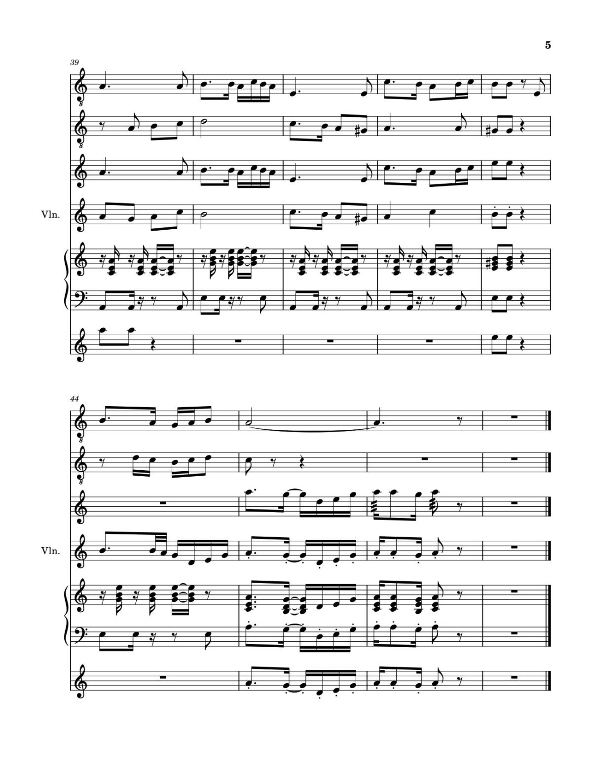 Page 5 of the piano sheet music PDF Piano Guitar Tab – Hiến Lễ Tình Yêu (hợp xướng Guitar, Harp, Violin, Piano, Xylophone) by Lm. Hoài Bắc
