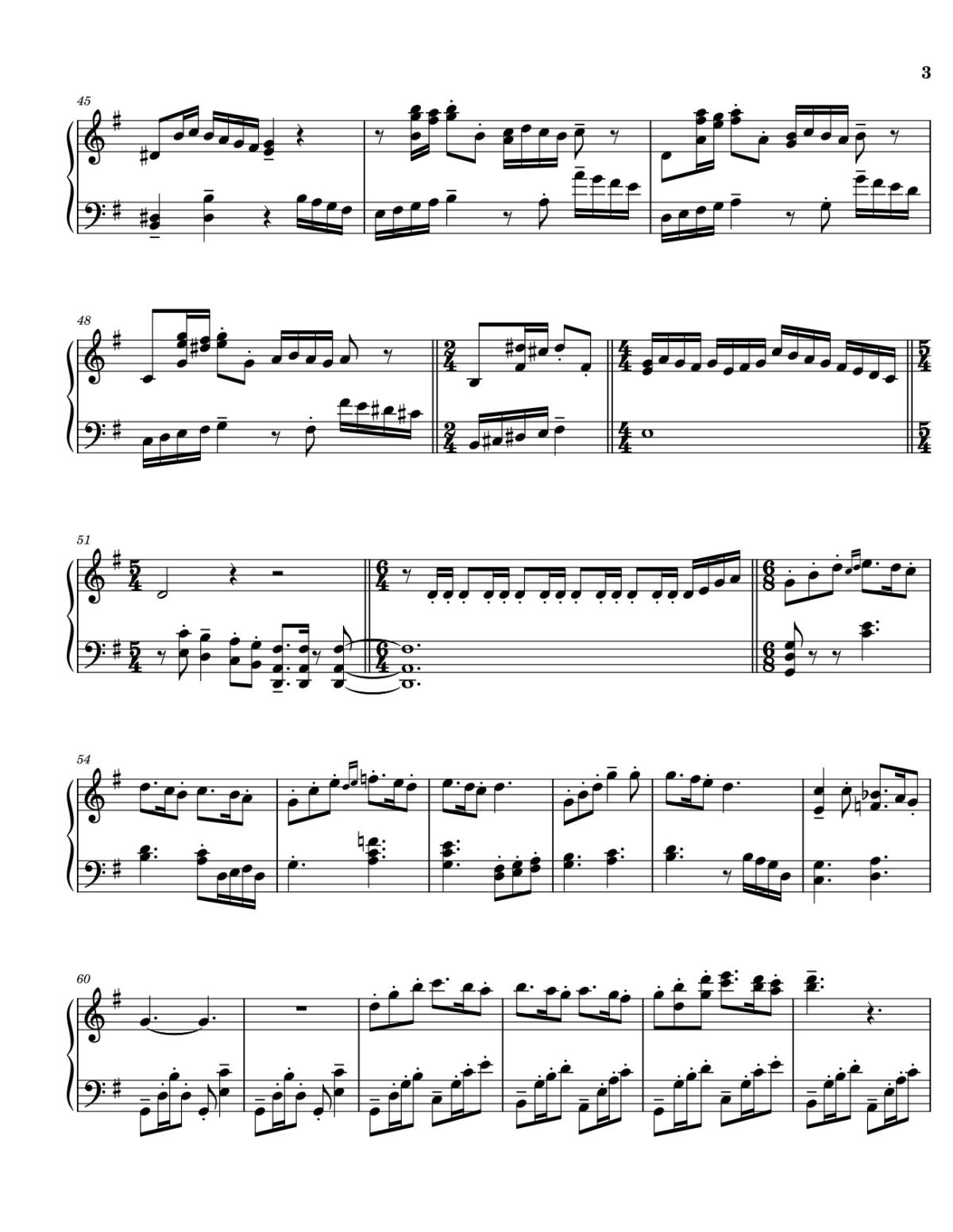Page 3 of the piano sheet music PDF – A town with an ocean view - Joe Hisaishi Sheet Piano by Joe Hisaishi