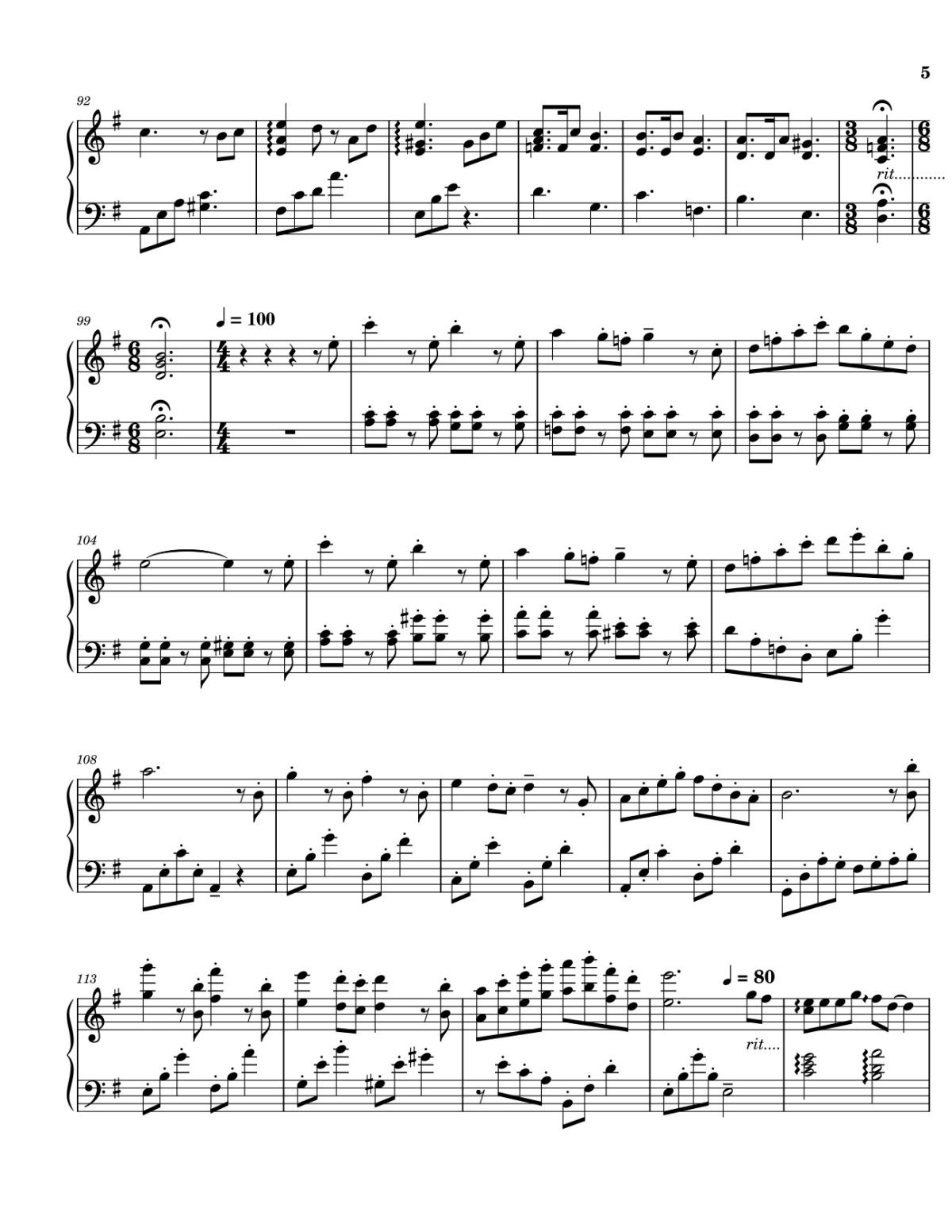 Page 5 of the piano sheet music PDF – A town with an ocean view - Joe Hisaishi Sheet Piano by Joe Hisaishi