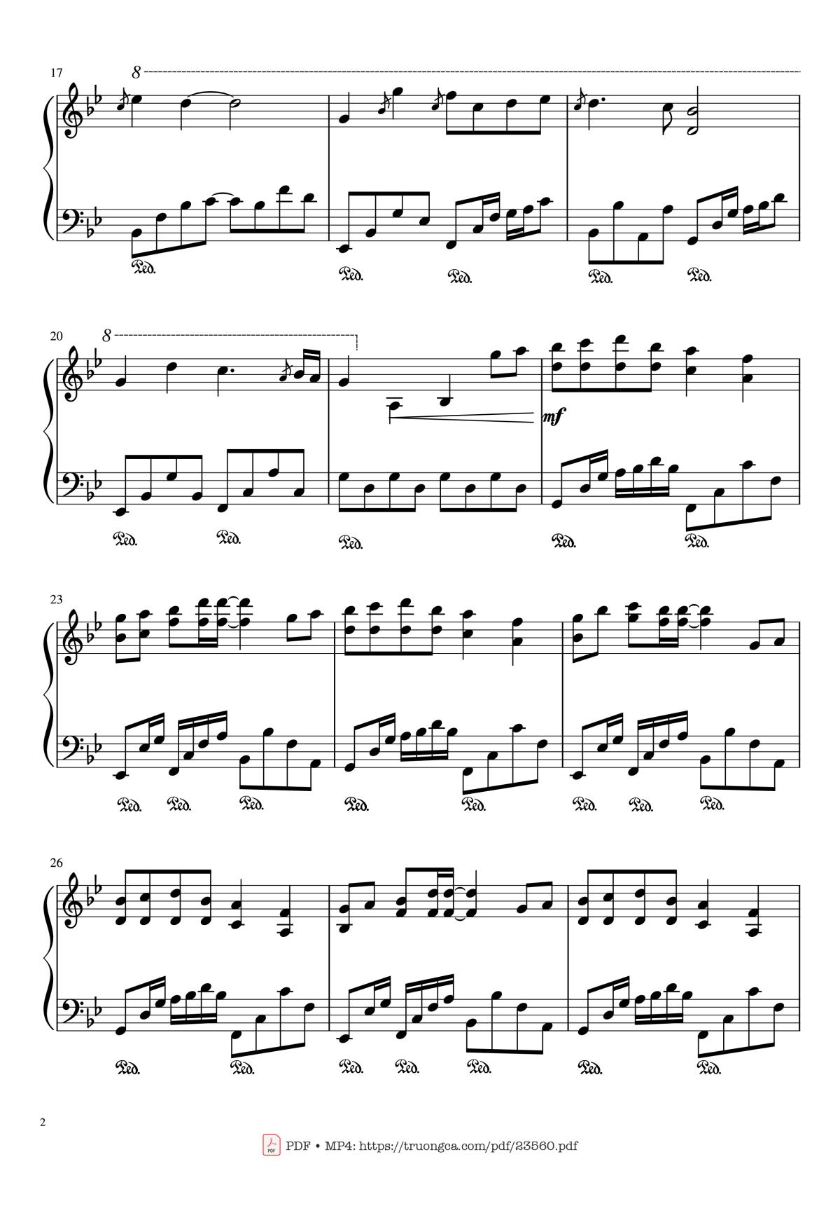 Page 2 of the piano sheet music PDF – Endless Love (The Mythe) Sheet Piano by Jelle De Vos
