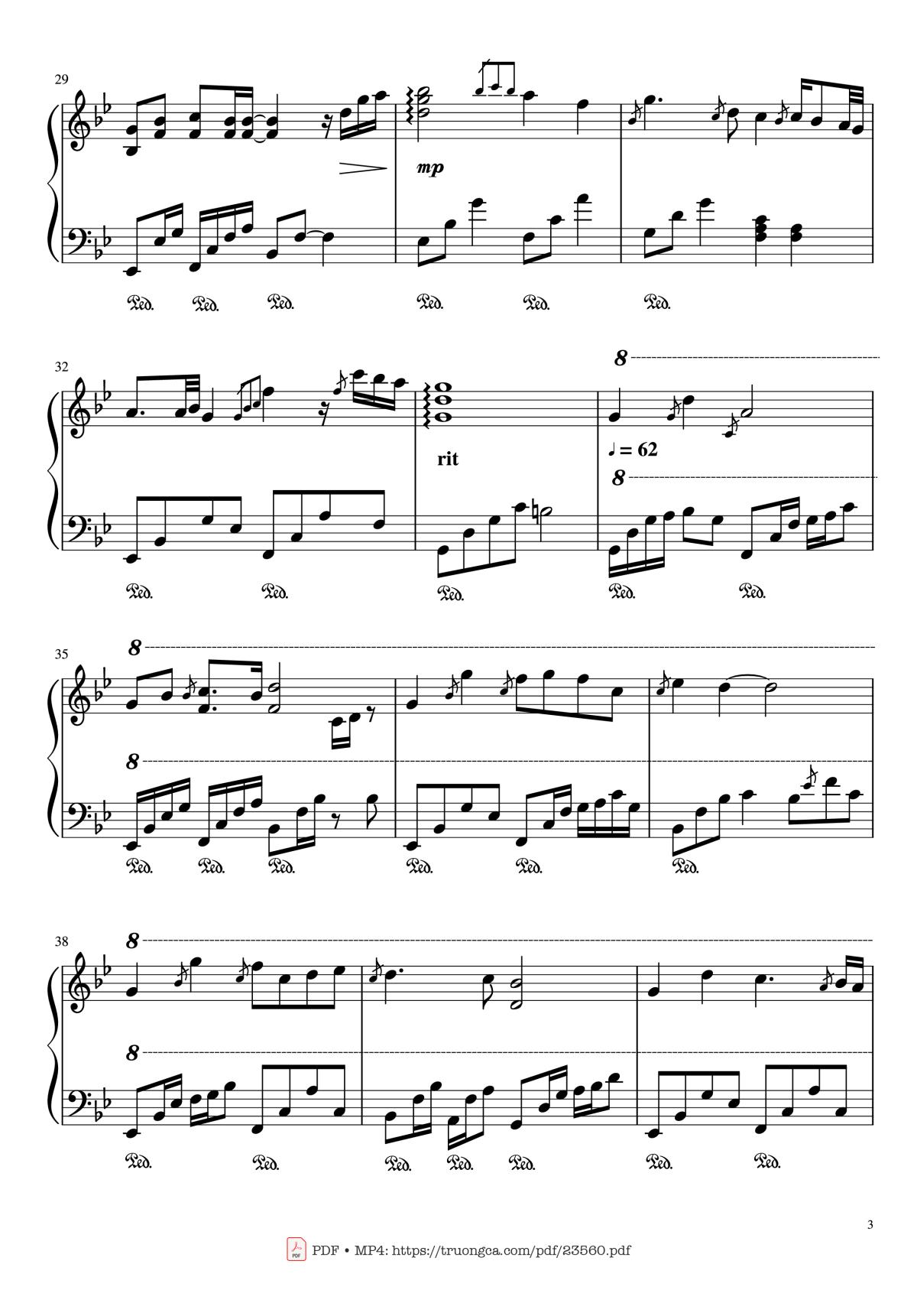 Page 3 of the piano sheet music PDF – Endless Love (The Mythe) Sheet Piano by Jelle De Vos