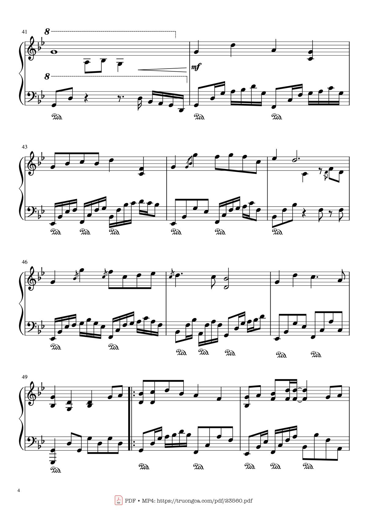 Page 4 of the piano sheet music PDF – Endless Love (The Mythe) Sheet Piano by Jelle De Vos
