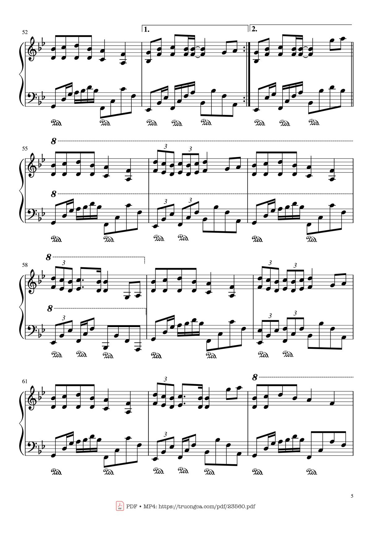 Page 5 of the piano sheet music PDF – Endless Love (The Mythe) Sheet Piano by Jelle De Vos