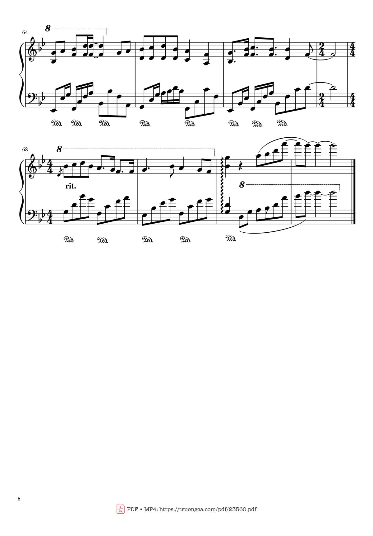 Page 6 of the piano sheet music PDF – Endless Love (The Mythe) Sheet Piano by Jelle De Vos