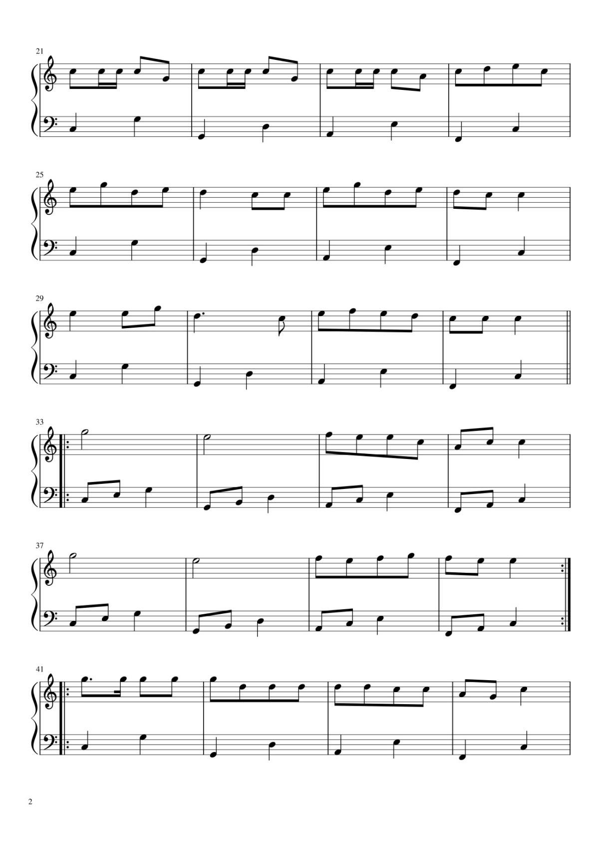 Page 2 of the piano sheet music PDF – Bống Bống Bang Bang Sheet Piano by PhucMusic