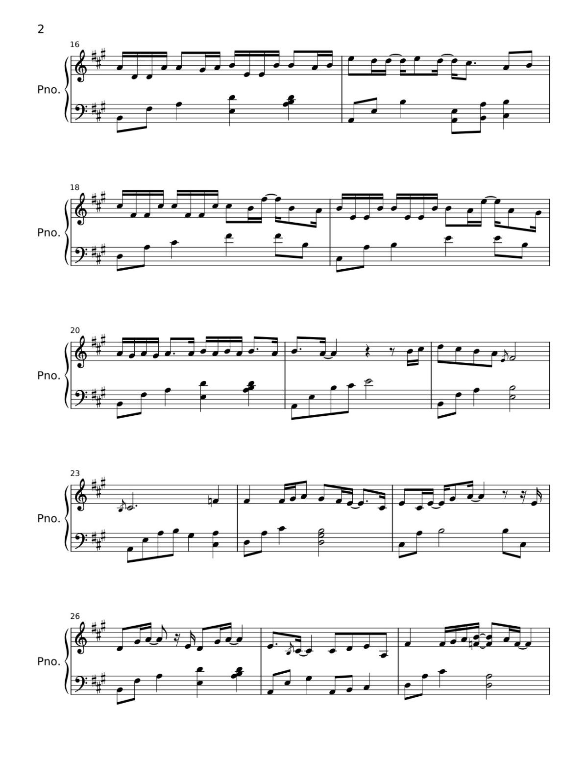 Page 2 of the piano sheet music PDF – Lời Tạm Biệt Chưa Nói Sheet Piano by Bastet-Cehmet
