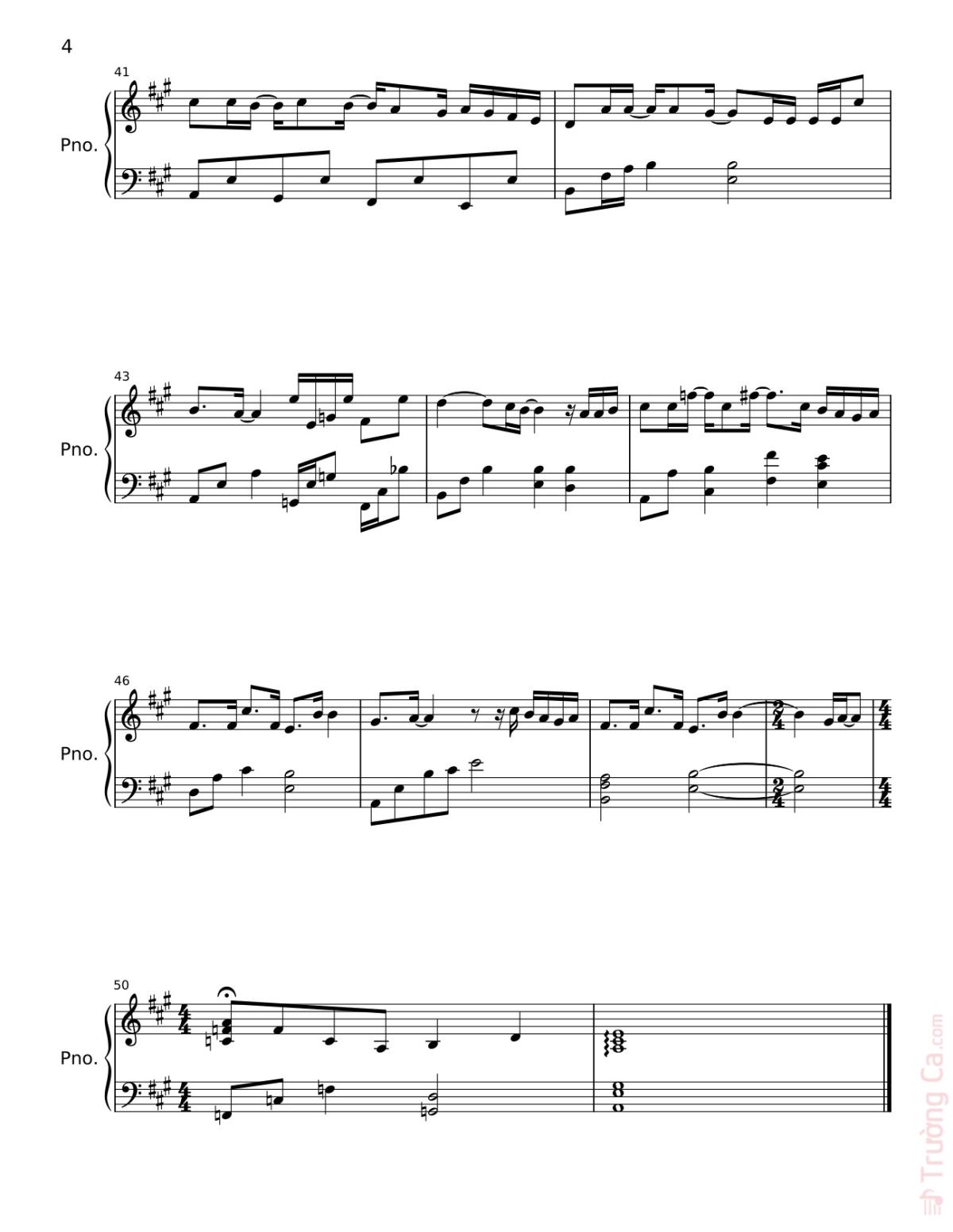 Page 4 of the piano sheet music PDF – Lời Tạm Biệt Chưa Nói Sheet Piano by Bastet-Cehmet