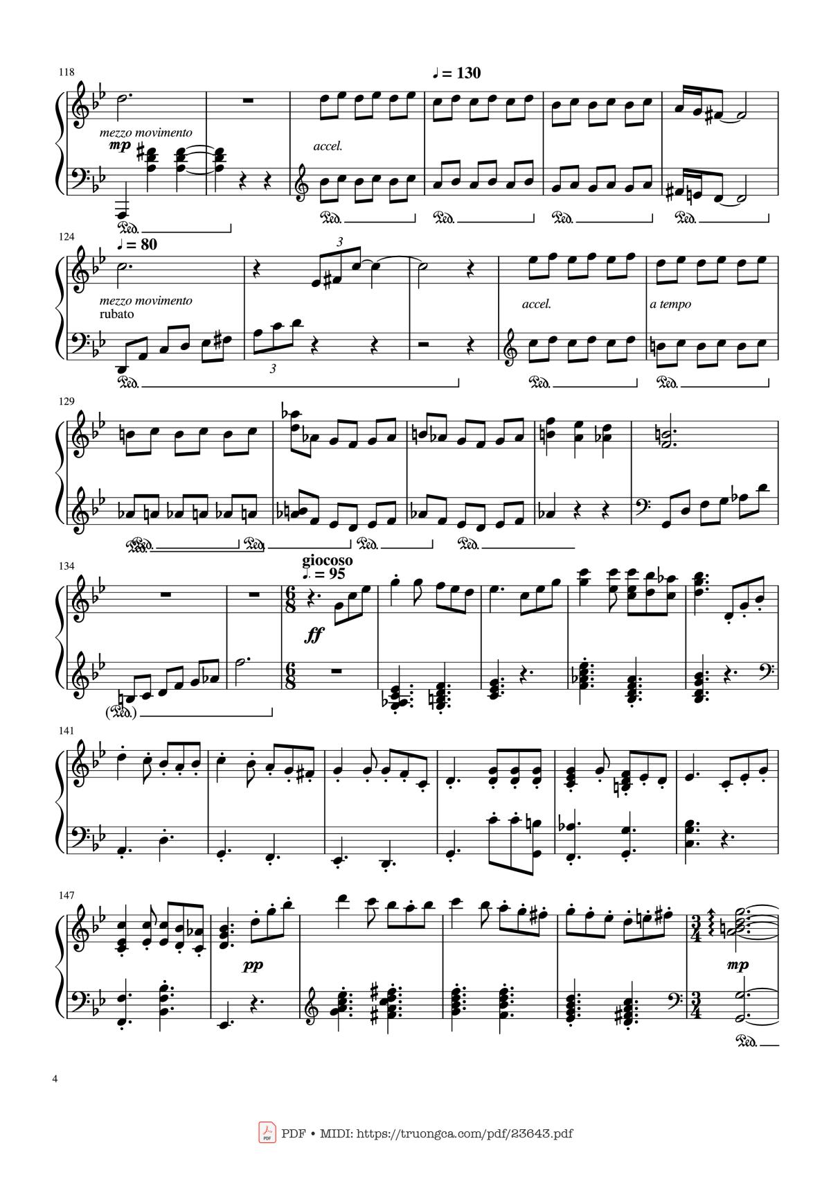 Page 4 of the piano sheet music PDF – Merry-Go-Round Of Life Sheet Piano by Joe Hisaishi