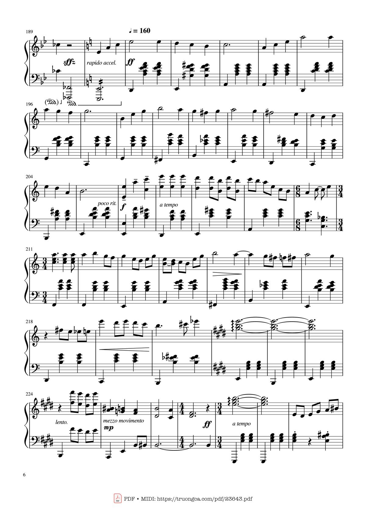 Page 6 of the piano sheet music PDF – Merry-Go-Round Of Life Sheet Piano by Joe Hisaishi