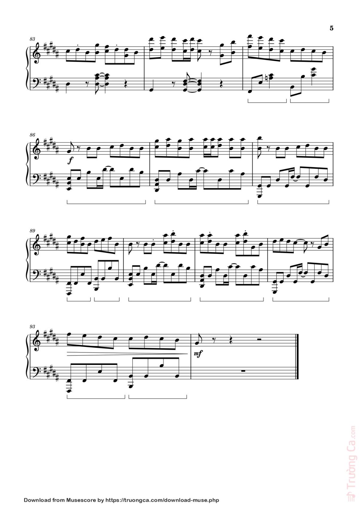 Page 5 of the piano sheet music PDF – Seven - BTS Jungkook ft. Latto Sheet Piano by Jung Kook