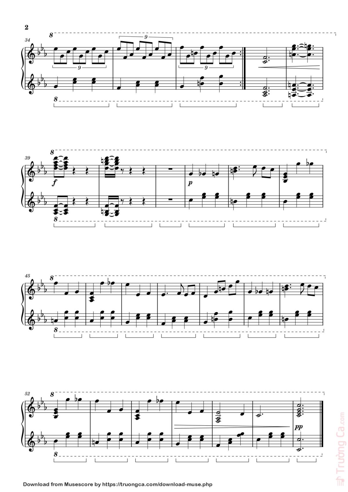Page 2 of the piano sheet music PDF – Old Doll Sheet Piano by Meishini.ii