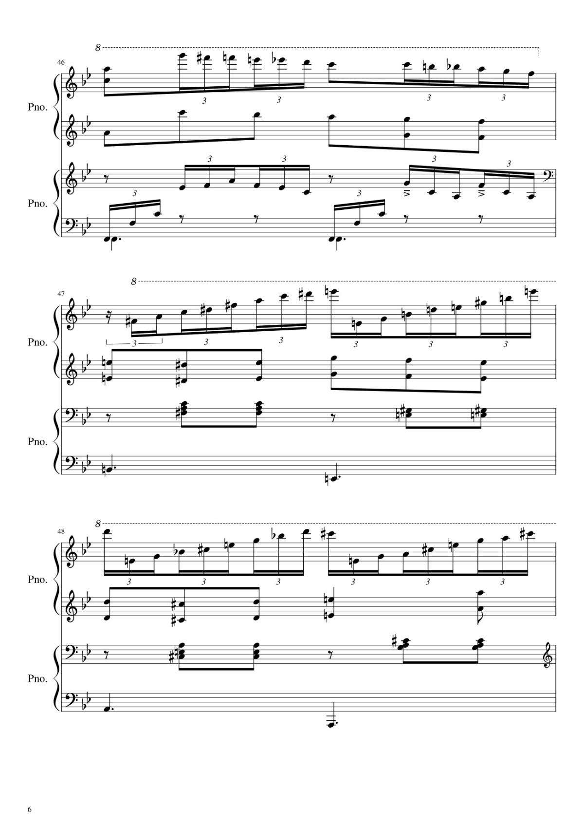 Page 6 of the piano sheet music PDF – Howl