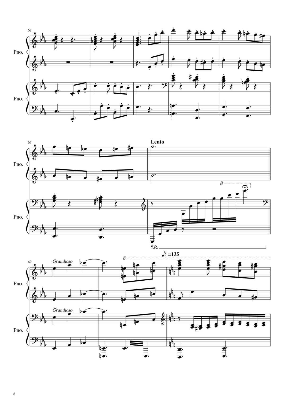 Page 8 of the piano sheet music PDF – Howl