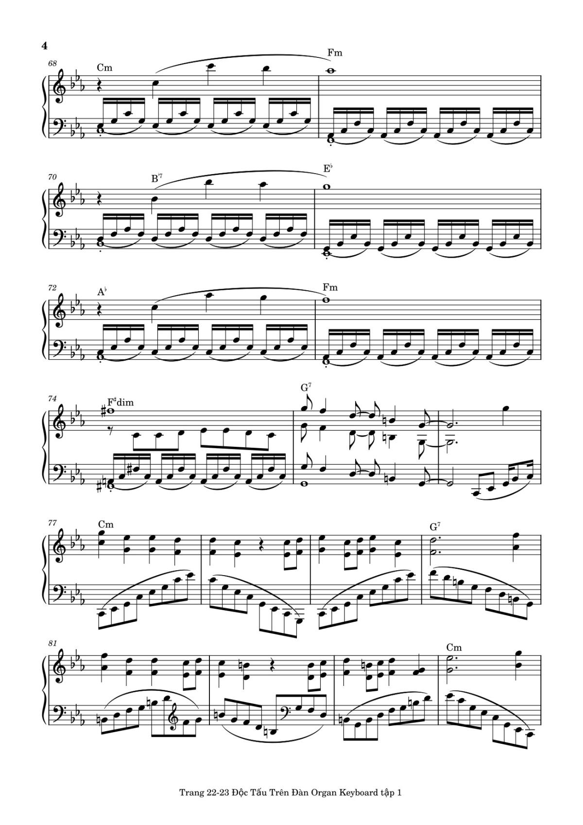 Page 4 of the piano sheet music PDF – Điệp Khúc Mùa Xuân Sheet Piano (Cm) by Quốc Dũng