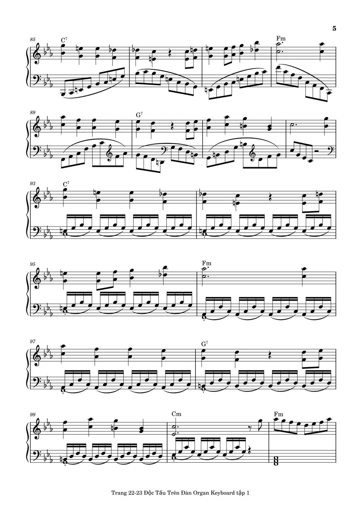 Page 5 of the piano sheet music PDF – Điệp Khúc Mùa Xuân Sheet Piano (Cm) by Quốc Dũng