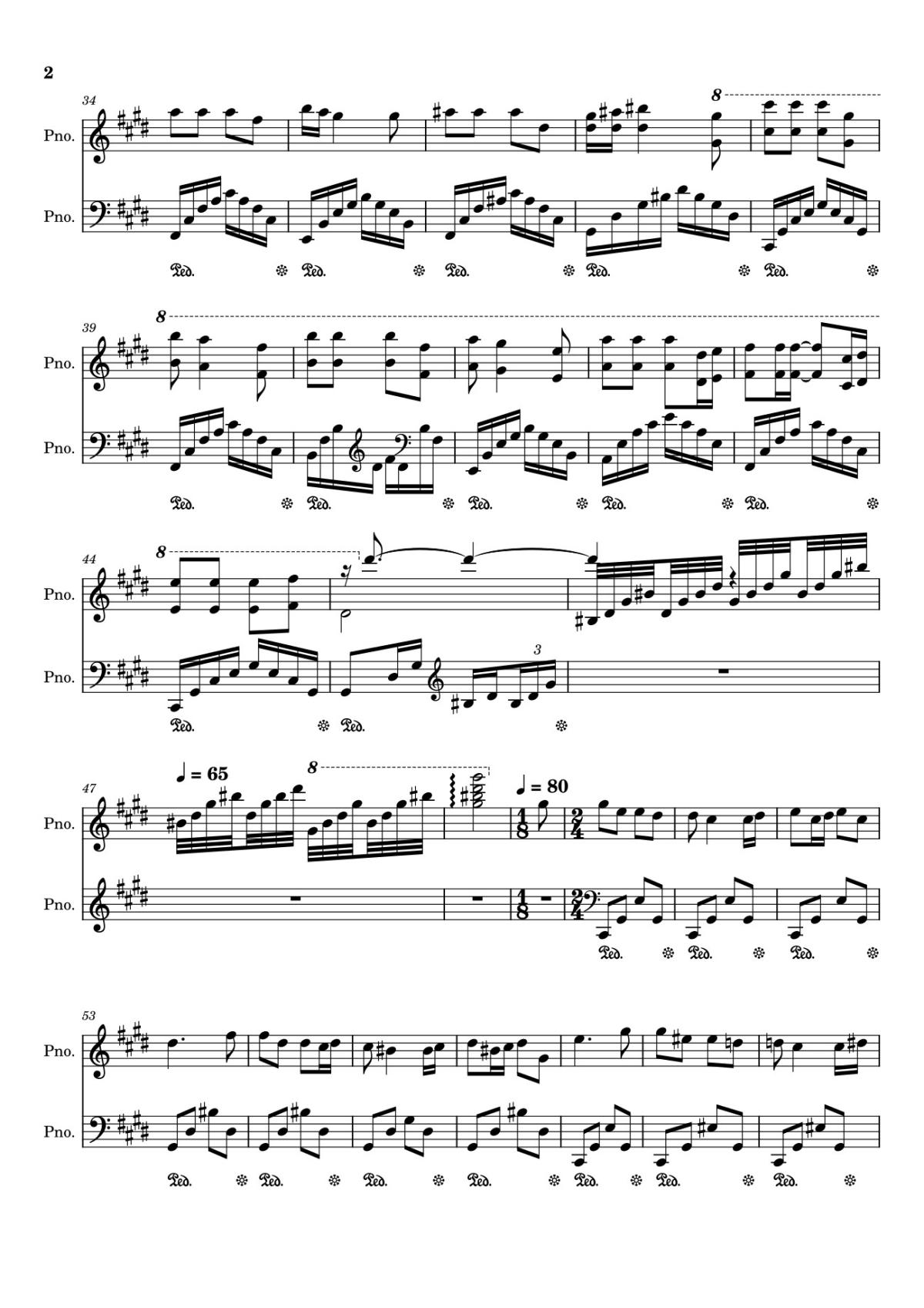 Page 2 of the piano sheet music PDF – Điệp khúc mùa xuân Sheet Piano (2016, C♯m) by Quốc Dũng