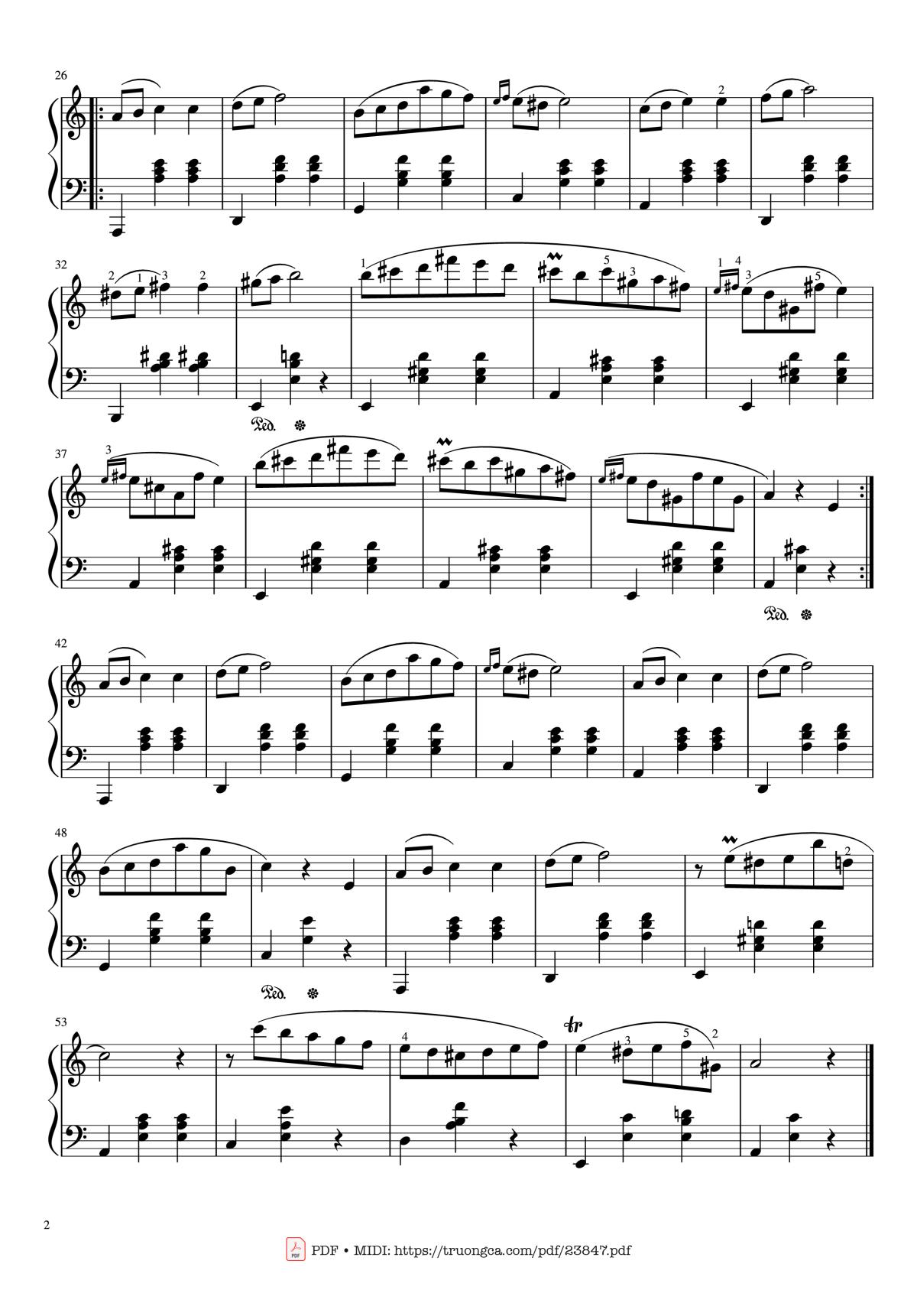 Page 2 of the piano sheet music PDF Piano – Waltz in A Minor (Chopin) Piano by DimitrisG1